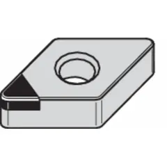This diamond indexable turning insert is designed for precision turning of non-ferrous materials, composites, and abrasive plastics. The diamond cutting edge geometry supports high-speed machining applications, providing improved surface finish and extended tool life in general machining operations.