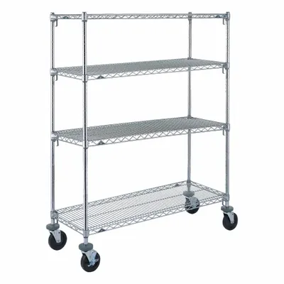 METRO Wire Shelving Casters, Dollies & Push Handles: 20 3/16 in x 62 in x 67 7/8 in - Quick-Adjust Mobile Wire Shelving for Dry Use