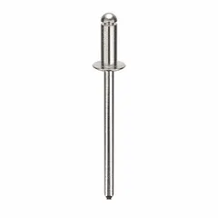Domed-head blind rivet with 0.122" diameter, 1.409" overall length, and 5/16" body length. Supplied in a 500-piece pack for inch-based fastening applications requiring single-sided access.