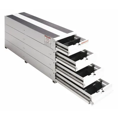 WEATHER GUARD 328-3 Van Storage Drawer, 4 Shelves, 49 in Depth, White - Van Storage Cabinets & Drawers