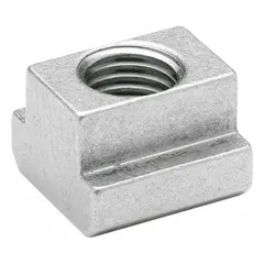 This fully threaded T-slot nut is made of stainless steel and designed for use in 18 mm T-slots. It features an M16 thread and a width of 28 mm. Commonly used in machining, automation, and assembly lines for securing fixtures, workpieces, or accessories in T-slot tables and machine beds.