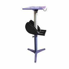 This adjustable-height stand provides a stable platform for mounting bench and pedestal grinders. The 18 3/4 in wide by 18 3/4 in long base supports grinding operations in workshops and maintenance facilities.