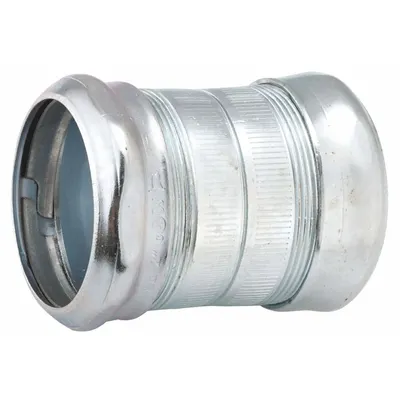 RACO Compression Coupling: Steel, 3 1/2 in Trade Size, 5 5/16 in Overall Lg - Compression Conduit Connectors