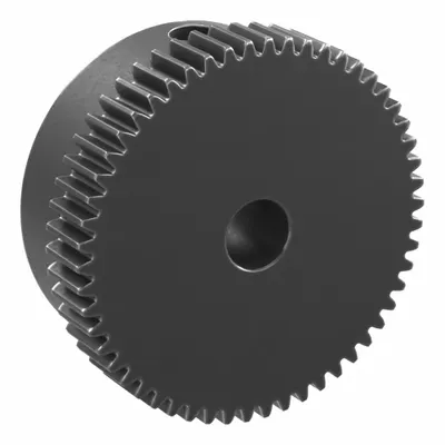 KHK GEARS Spur Gear: Module m 0.5, 54 Teeth, 5 mm Bore Dia, Black Oxide Coated Carbon Steel - Metric Spur Gears with Standard Hub