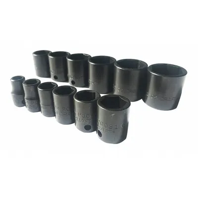 ABILITY ONE Impact Socket Set: 3/8 in Drive, 12 Piece, 6-Point, SAE - SAE & Metric Socket Sets