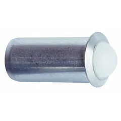 This press-fit ball plunger features a stainless steel body and a nylon ball that provides non-marring contact. With a 1/4 in body diameter, it is suited for light-duty positioning, detent, and indexing functions in jigs and fixtures. Sold in a pack of 5.
