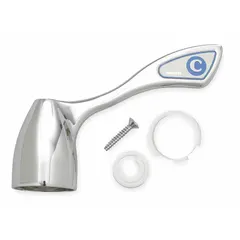 This cast metal wristblade handle is designed for Moen Commercial Series faucets. It features a chrome finish and is intended for cold water use only. Commonly used in commercial kitchens, healthcare facilities, and public restrooms where wristblade operation is required.