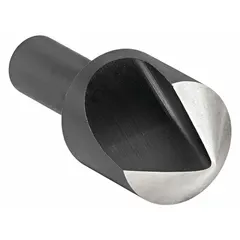 82° included angle countersink with a single-flute design for fast, chatter-free cutting. Body diameter of 1 in, constructed from black oxide high-speed steel. Creates clean, burr-free conical recesses for flat-head screws in metal, wood, or plastic. Suitable for machining, fabrication, and assembly tasks requiring precise countersinking.