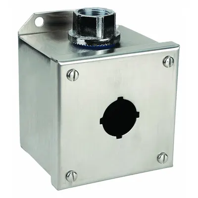 SCHNEIDER ELECTRIC Push Button Enclosure: 30mm, 1 Holes, 304 Stainless Steel - Enclosures for 30mm Operators