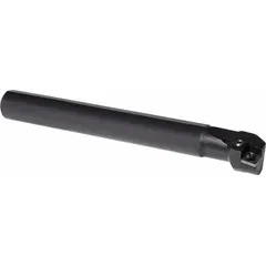 This indexable boring bar is designed for internal turning operations such as enlarging holes or creating precise internal diameters. It features a negative rake geometry and right-hand orientation, suitable for use with indexable inserts in metalworking applications.