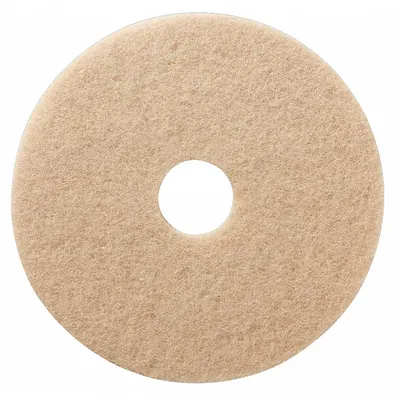 OEM Burnishing Pad: Tan, 15 in Dia, Polyester, 3,000 RPM Max Speed, Round - Burnishing Pads
