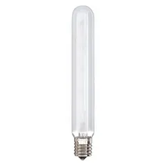 APPROVED VENDOR 25T6-1/2F 130V T6 Tubular Incandescent Lamp, Intermediate Screw (E17) Base, 130V AC, Frosted, 2800K