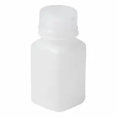 APPROVED VENDOR 33600 HDPE Rectangular Lab Bottle, 2 fl oz, Colorless, 27.5 mm Screw Closure