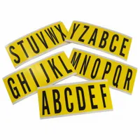 Letter Label Set: 3 in Character Ht, Indoor Only, Non-Reflective, Gothic, Black, A to Z, Die Cut (MPN 3450-LTR KIT)