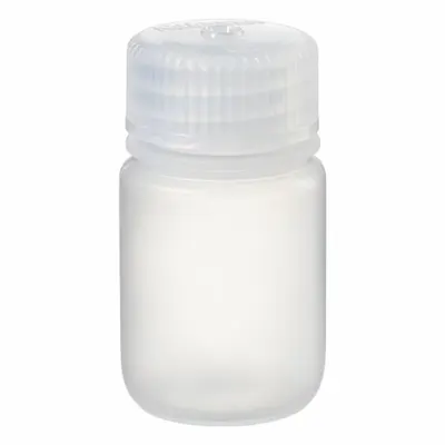 NALGENE Laboratory Bottle: PPCO, 30 mL, 1 fl oz, Closure Included, Natural, 28 mm - PPCO Wide Mouth Round Lab Bottles