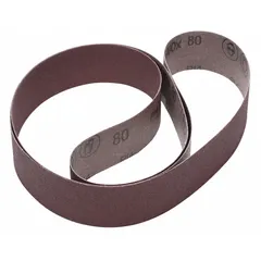 This 3M 341D sanding belt is a general-purpose aluminum oxide abrasive on X-weight cloth backing, designed for grinding and finishing carbon steel and soft metals. The 80 grit provides consistent material removal and surface preparation. Supplied in a 50-pack, it is suitable for metal fabrication and maintenance applications.