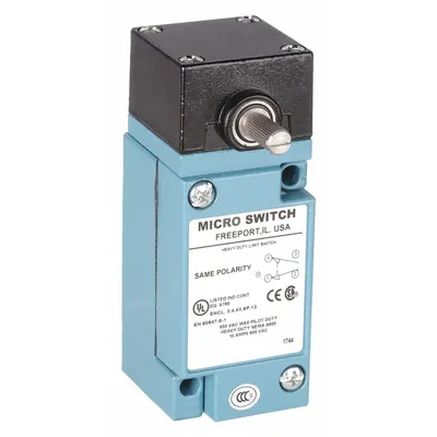Honeywell Plug-In Limit Switch: Roller Lever, Metallic, Momentary, Plug-In, HDLS - Rotary-Motion Limit Switches without Levers