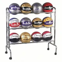 SPALDING Ball Rack: Steel, Silver, (12) Balls (MPN 411-600)
