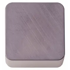 Square (S) indexable turning insert made of ceramic material. Used for high-speed finish machining of hardened steels, cast irons, and superalloys in turning operations.