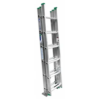 WERNER Extension Ladder: 16 ft Ladder Size, Aluminum, 225 lb Load Capacity, 27 lb Wt - Lightweight Aluminum Extension Ladders