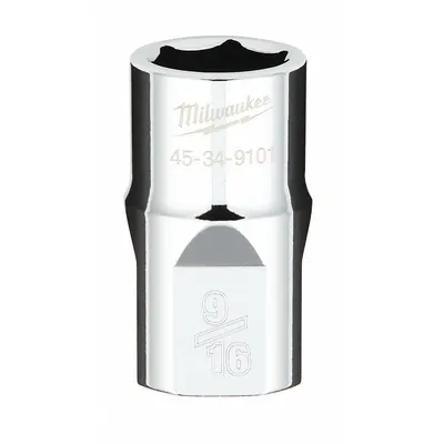 MILWAUKEE Standard Socket: SAE, 1/2 in Drive Size, 9/16 in Socket Size, 6-Point, Std - Anti-Roll Hand Sockets