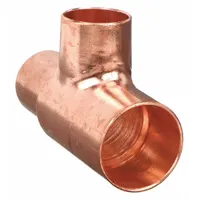 NIBCO Sweat Fitting Tee: 2 in CTS x 1 1/4 in CTS x 1 1/4 in CTS, Cup x Cup x Cup, Wrot Copper (MPN 9103500)
