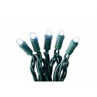 LED Holiday String Lights: Bottom Button Shape, 23 11/16 ft Lg, White, 70 LEDs, 5.2 W, 120 V AC (MPN 60RG14)