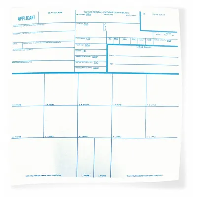 CORTECH Application Card: Blue, 8 in Lg, 8 in Ht - Accessories for Fingerprint Stations