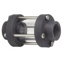 PLAST-O-MATIC Double Wall Sight Flow Indicator: PVC, Double Walls, Flange, Wafer-Style Flange, Viton (MPN GYWX600V-PV)
