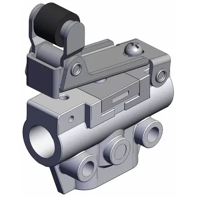SMC Shuttle Valve: VM100 Series, One Way Roller Actuator, 3 Ports, M5 - VM Series Manual Air Control Valves