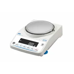 The A&D WEIGHING FX-3202WP is a precision lab balance with a 3200 g capacity, 0.01 g readability, 0.01 g repeatability, and 0.02 g linearity. It features an LCD display. Typical applications include sample weighing in pharmaceutical, chemical, and research laboratories for formulation, quality control, and material testing.