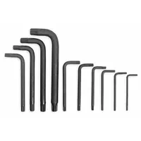 PROTO Torx Key Set: Short, 10 Pieces, T10/T15/T20/T25/T27/T30/T40/T45/T50/T55 Tip Size, Std End (MPN J4961)