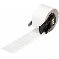 Pre-Cut Label Stock Roll: 9/32 in x 1 in, 1 in x 9/32 in, Polyester, Halogen-Free/Metal Detectable (MPN M6-15-428)