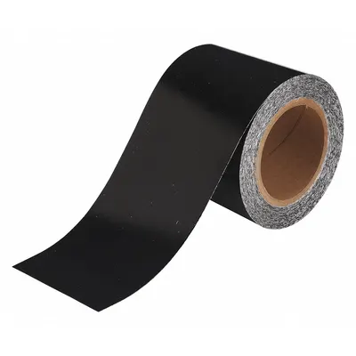 BRADY Pipe Marking Tape: Black, 4 in Wd, 90 ft Roll Lg, Vinyl, 4 in Roll Wd - Pipe Marker Solid Color Banding Tape