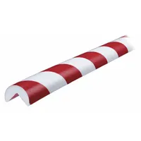 Corner Guard: Polyurethane Foam, Round Shape, 197 in Overall Lg, 1 in Overall Thick, Red/White (MPN 60-6700-2)