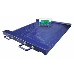 This drum scale from ADAM EQUIPMENT offers 0.1 kg/0.2 lb readability and weighs in kilograms. It features a mild steel platform and an RS-232 connection port. Suitable for weighing drums and barrels in industrial environments such as chemical processing, manufacturing, and warehousing.