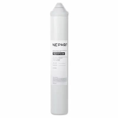 NEPHROS Quick-Connect Water Filter: 1 micron, 1.7 gpm, 17 in Overall Ht - Quick-Connect Ice Machine & Refrigerator Water Filters