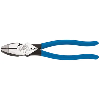 KLEIN TOOLS Linemans Plier: Flat, 9 3/8 in Overall Lg, 1 5/8 in Jaw Lg, 1 1/4 in Jaw Wd - Multipurpose Lineman's Pliers