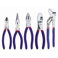 Plier Set: 5 Pliers, Std Cushion Grip, Manual, Pouch, 2 - 5 Pliers Range