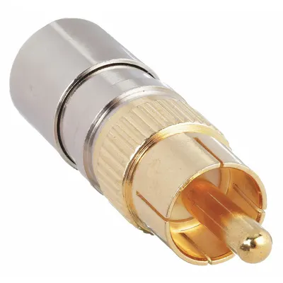 OEM Coaxial Connector: Male, Connector, Gold, Compression, RG-6, 1 GHz Max Freq - RCA Coaxial Connectors