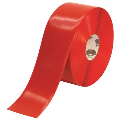 MIGHTY LINE Floor Marking Tape: Extra-Durable, Solid, Red, 4 in x 100 ft, 50 mil Tape Thick - Extra-Durable Floor Marking Tape