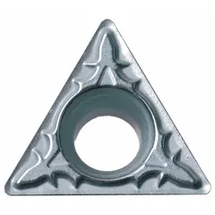 This triangle (T) indexable turning insert is made of PVD carbide. It is suited for semi-finishing and finishing turning operations on steel, stainless steel, and cast iron in medium to light cuts. The insert provides stable chip control and wear resistance for consistent surface finish.
