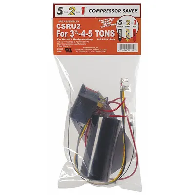 5-2-1 COMPRESSOR SAVER Compressor Saver: 3 Wire, 189-227 MFD, 208 to 240V AC, 3 1/2 hp to 5 hp - Hard Start Kits