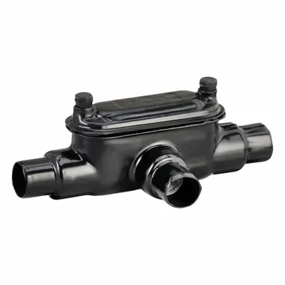 CALBOND Conduit Outlet Body: T Body, 3/4 in Trade Size, 3 Hubs, 8 cu in Body Capacity - T Style