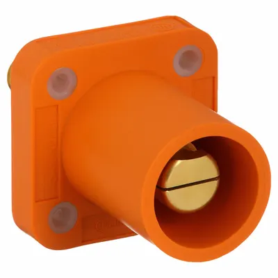 HUBBELL Single Pole Receptacle: Orange, Straight Taper Nose Mating, Threaded Stud Termination - Receptacles with Threaded Stud Terminations