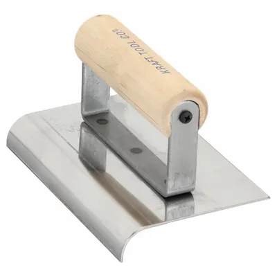 KRAFT TOOL Concrete Sidewalk Edger: Stainless Steel, 6 in Blade Lg, 4 in Blade Wd - Handheld Edgers