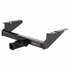 This CURT Class III hitch is designed for front-of-vehicle installation on a GMC Sierra 1500. Constructed from powder-coated carbon steel, it offers a 5,000 lb gross trailer weight capacity and 5,000 lb gross vehicle weight capacity. Drilling is required for mounting. Suitable for towing or mounting accessories such as winches or cargo carriers.