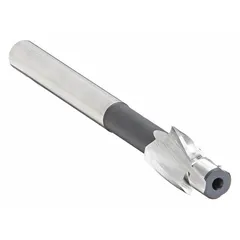 This standard-type counterbore creates a flat-bottomed recess for 3/8" screw heads, allowing them to sit flush with or below the workpiece surface. It features a 37/64 in bore diameter and a 0.375 in pilot diameter, constructed from cobalt material. Suitable for general metalworking and machining applications requiring precision countersinking.