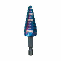 SPYDER Step Drill Bit: 1/4" to 3/4", Black Oxide HSS, Impact Rated, Quick-Change Hex Shank (MPN 19021)