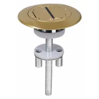 HUBBELL WIRING DEVICE-KELLEMS Fire Rated Poke Through: Round, (3) 3/4 in For Conduit Sizes, Brass (MPN S1PT4X4BRS)